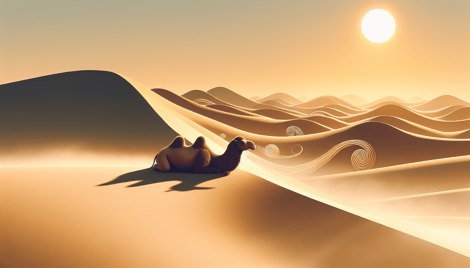 A lone camel sits in a desert, symbolizing those with prolonged periods of no romantic encounters.