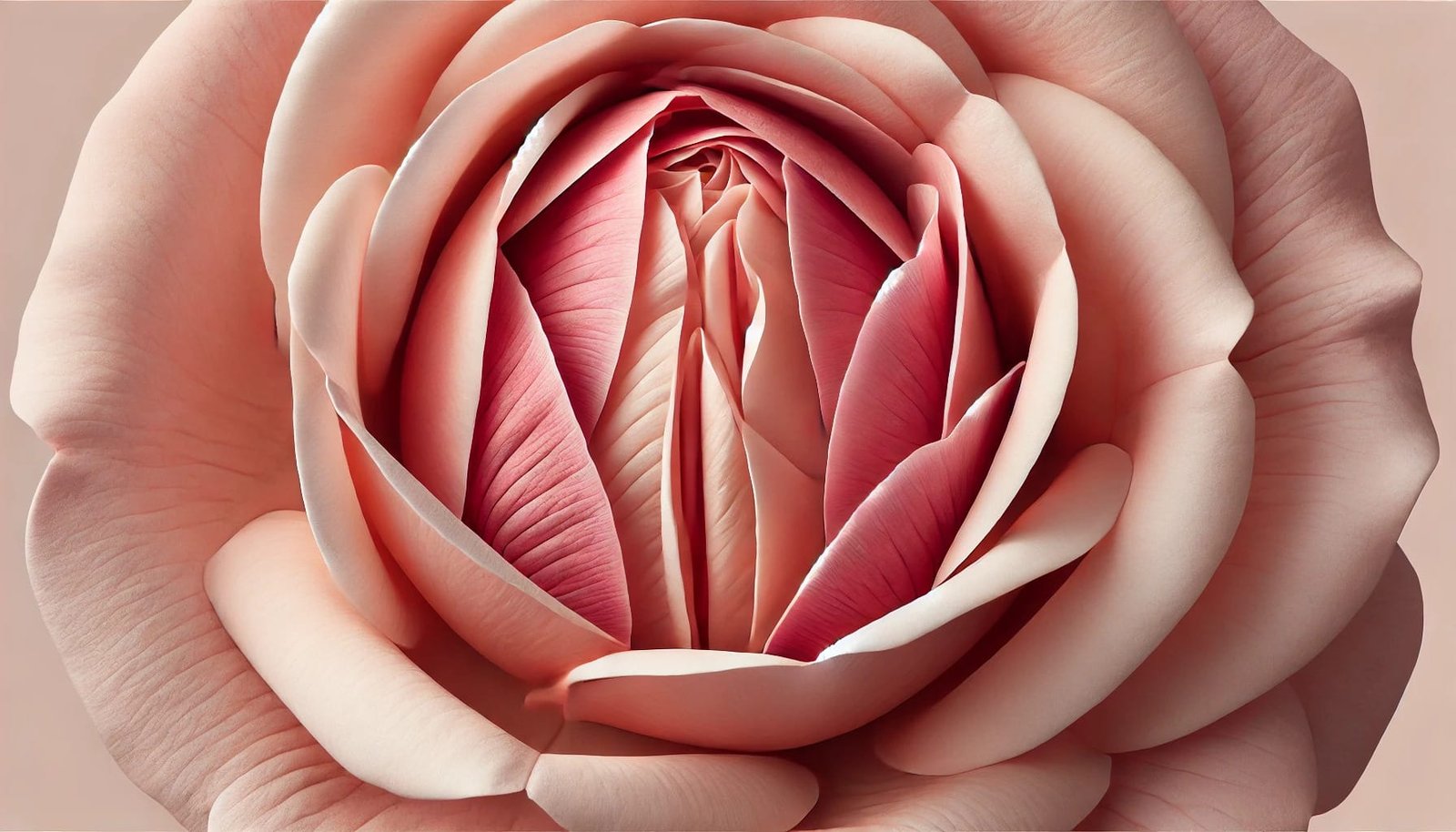 Close-up of a rose in soft colors, with inner petals arranged to suggest body diversity and empowerment.