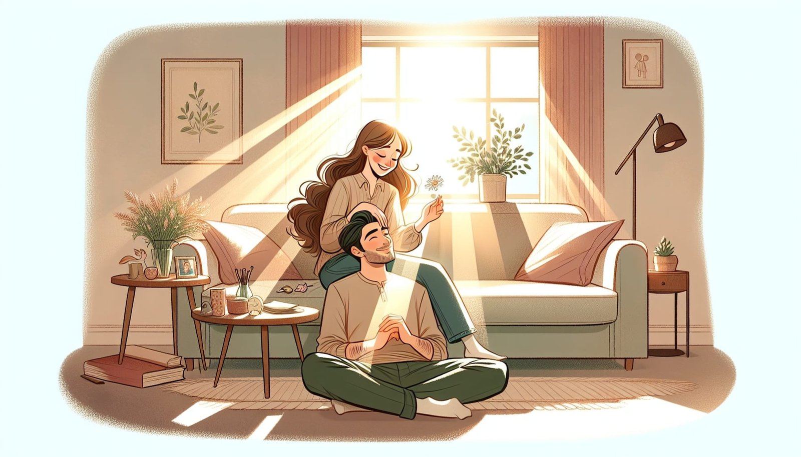 A couple lovingly embracing each other, capturing a moment of intimate understanding.